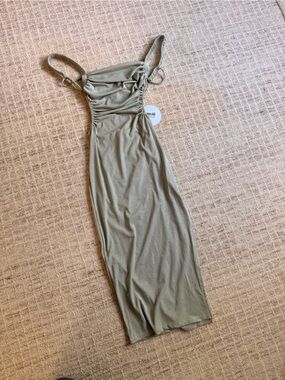 Princess Polly Backless Light Green Ruched Midi Dress